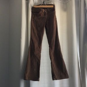 J brand flare leg corduroy brown size 25